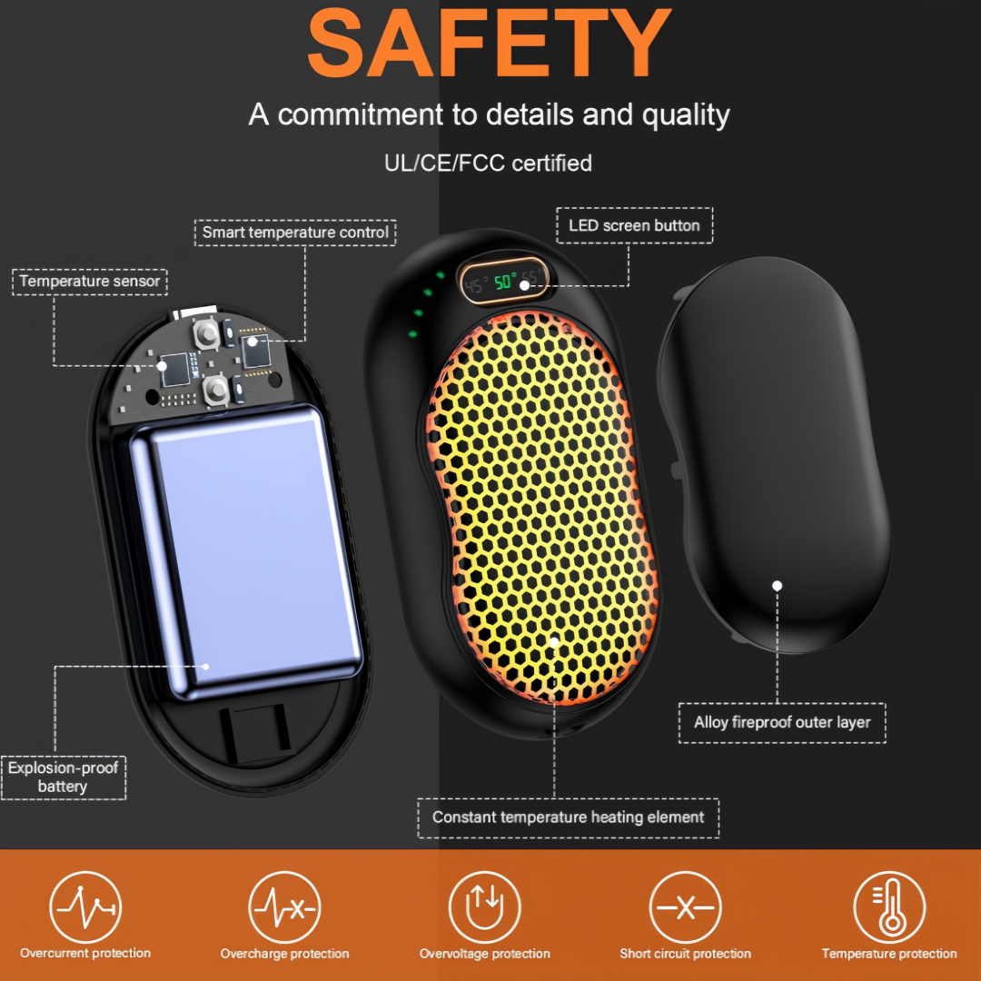 Chauffe Main Rechargeable Chaufferette Main Reutilisable Magnétiques