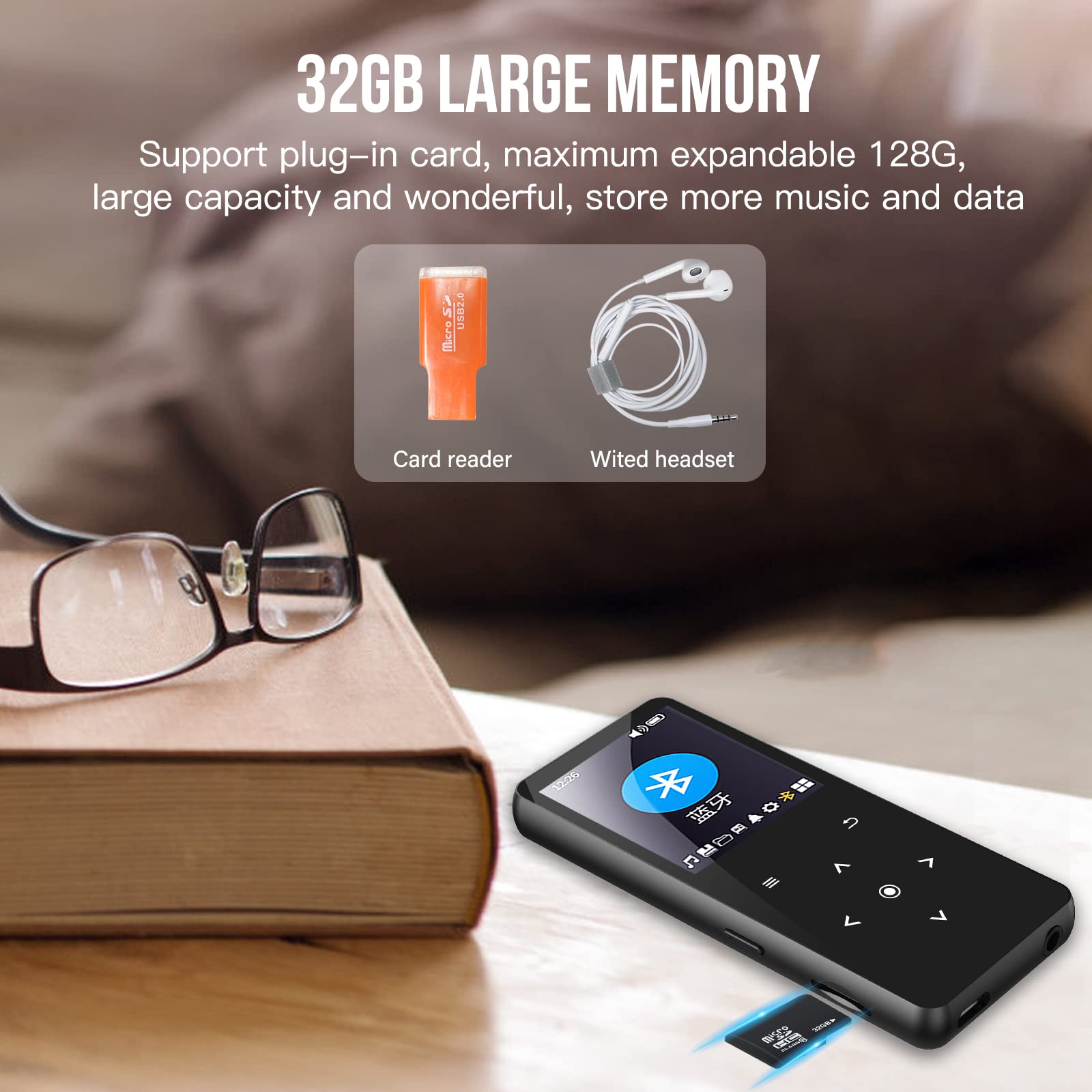 LIUWID 32GB MP3 Player Bluetooth 5.0